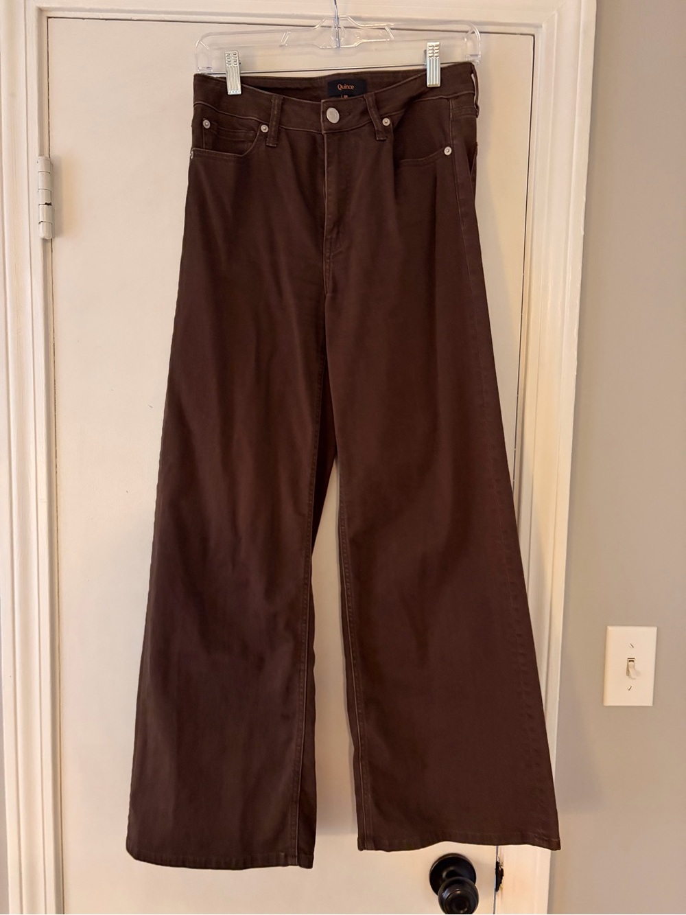 Quince Women's Wide-Leg Trousers in Dark Brown